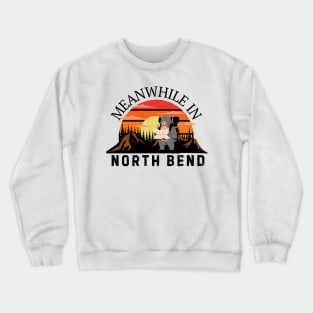 Funny Bigfoot Riding a Zebra Meanwhile In North Bend Crewneck Sweatshirt